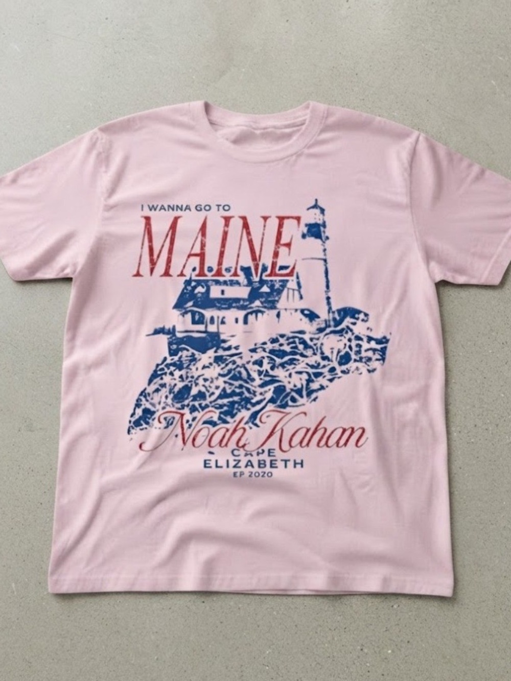 Gildan Pink 'I Wanna Go to Maine' Graphic Short-Sleeve Tee